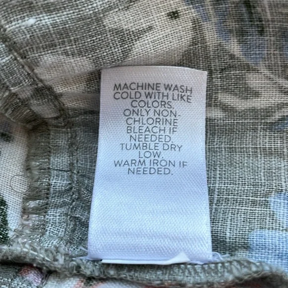 J. Jill Love Linen Caraway Fresh Bloom Ruffle Hem Dress. Size Medium Petite. - Picture 12 of 15